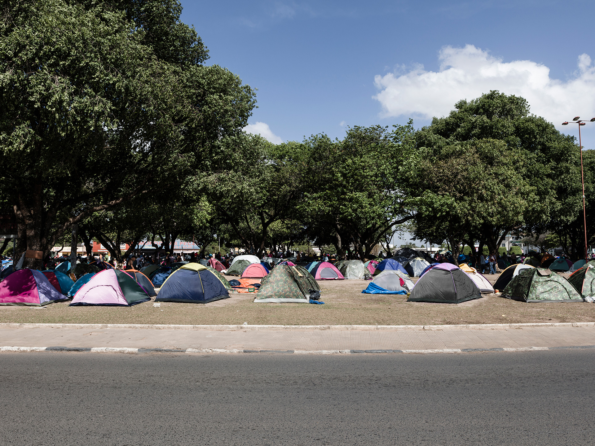 At Simon Bolivar Square, hundreds of Venezuelan were camped waiting for a place in the local shelters, 2018.