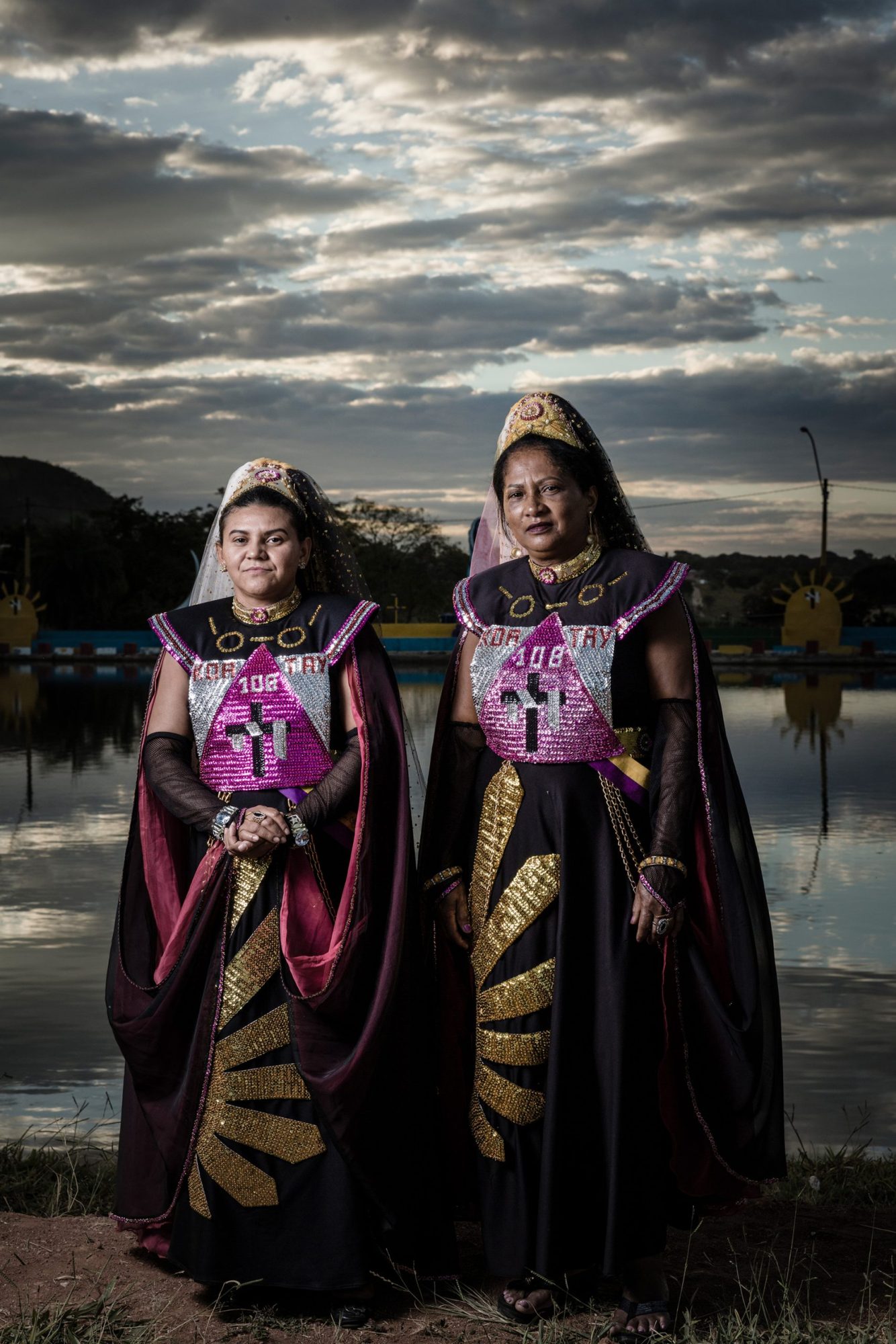 Women in ceremonial outfit.